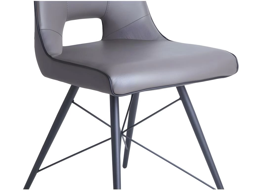 Chaise En Simili Taupe Avec Piètement Filaire En Métal - VOGUE 4 Chaise En Simili Taupe Avec Piètement Filaire En Métal - VOGUE – Image 2