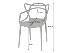 KATOI - Lot De 4 Chaises En PP Style Moderne - 82.5x55x54 Cm - Chaise De Salle à Manger 11 KATOI - Lot De 4 Chaises En PP Style Moderne - 82.5x55x54 Cm - Chaise De Salle à Manger -Magasin de meubles de restaurant chaise 10029457
