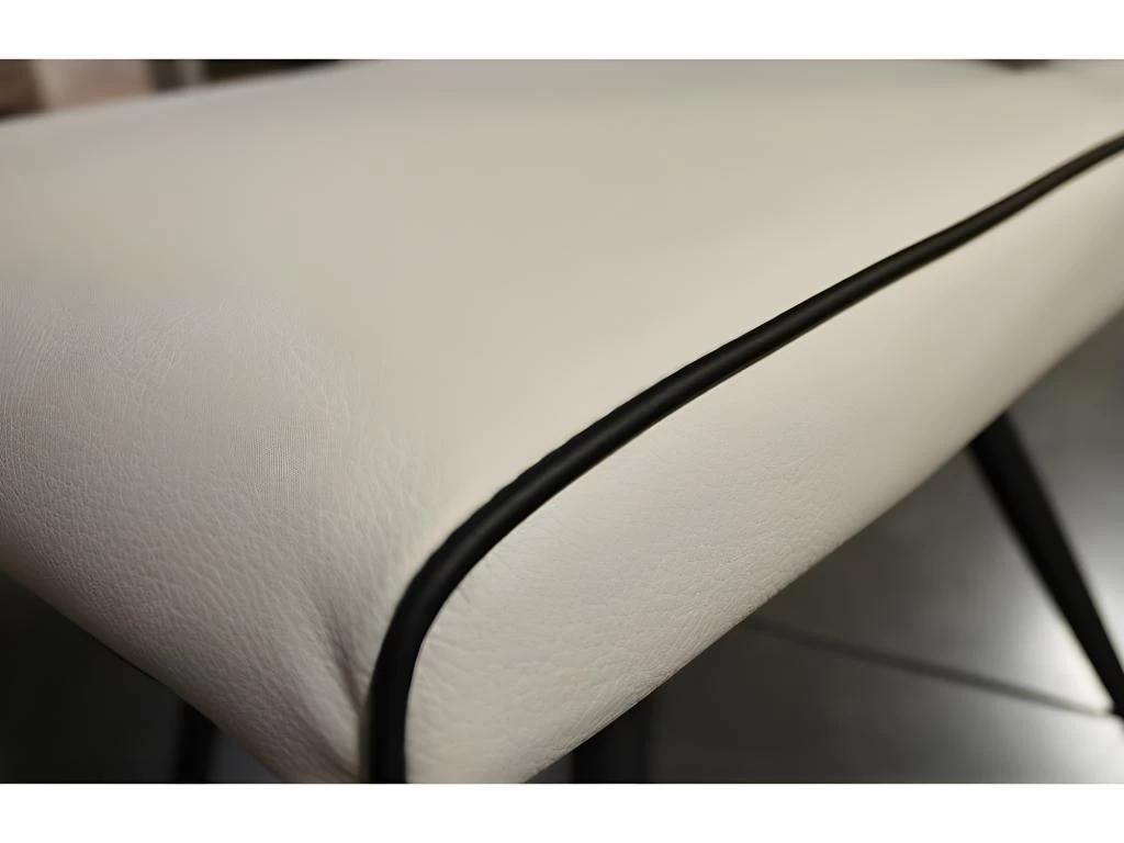 Chaise En Simili Gris Crème Avec Piètement Filaire En Métal - VOGUE 4 Chaise En Simili Gris Crème Avec Piètement Filaire En Métal - VOGUE – Image 2