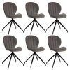 FOLA - Lot De 6 Chaises Simili Taupe Piètement Etoile 1 FOLA - Lot De 6 Chaises Simili Taupe Piètement Etoile -Magasin de meubles de restaurant chaise 10198387
