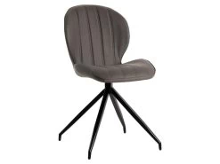 FOLA - Lot De 2 Chaises Simili Taupe Piètement Etoile -Magasin de meubles de restaurant chaise 10198397