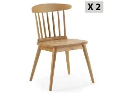 Pack 2 Chaises Ben En Bois Couleur Chêne