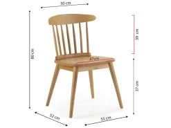 Pack 2 Chaises Ben En Bois Couleur Chêne -Magasin de meubles de restaurant chaise 10555467