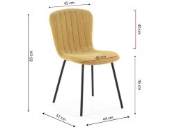 Pack 4 Chaises Lucky Recouvertes De Tissu Moutarde -Magasin de meubles de restaurant chaise 10557683