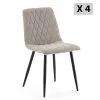 Pack 4 Chaises Abril Recouvertes De Tissu Beige -Magasin de meubles de restaurant chaise 10558563