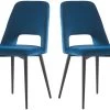 Lot De 2 Chaises En Velours "Fedora" - Bleu Foncé 2 Lot De 2 Chaises En Velours "Fedora" - Bleu Foncé -Magasin de meubles de restaurant chaise 10560867