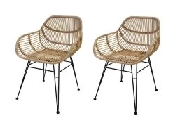 LOT 2 Chaises En Rotin Pieds Métal Noir - IBIZA 7 LOT 2 Chaises En Rotin Pieds Métal Noir - IBIZA -Magasin de meubles de restaurant chaise 10567689