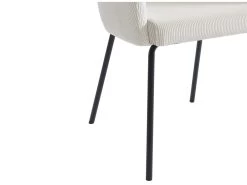 Lot De 2 Chaises Avec Accoudoirs En Velours Côtelé Et Métal - Crème - MORONI De Pascal MORABITO -Magasin de meubles de restaurant chaise 10585955