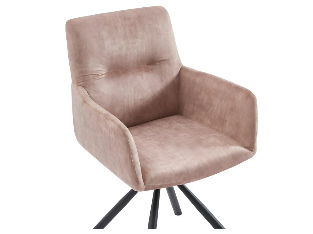 Chaise Pivotante Avec Accoudoirs En Velours Et Métal - Beige - GOZIA De Pascal MORABITO 7 Chaise Pivotante Avec Accoudoirs En Velours Et Métal - Beige - GOZIA De Pascal MORABITO – Image 5