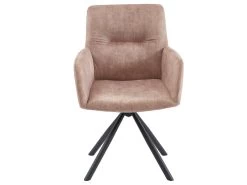 Chaise Pivotante Avec Accoudoirs En Velours Et Métal - Beige - GOZIA De Pascal MORABITO 12 Chaise Pivotante Avec Accoudoirs En Velours Et Métal - Beige - GOZIA De Pascal MORABITO -Magasin de meubles de restaurant chaise 10668321