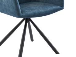 Chaise Pivotante Avec Accoudoirs En Velours Et Métal - Bleu - GOZIA De Pascal MORABITO -Magasin de meubles de restaurant chaise 10668469