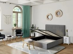 Chaise Avec Accoudoirs - Velours Et Métal Effet Bois - Gris - ELEANA 11 Chaise Avec Accoudoirs - Velours Et Métal Effet Bois - Gris - ELEANA -Magasin de meubles de restaurant chaise 10671831