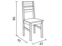 Lot De 2 Chaises De Salle à Manger En Pin Massif Coloris Cerisier - Longueur 42 X Profondeur 45 X Hauteur 98 cm 7 Lot De 2 Chaises De Salle à Manger En Pin Massif Coloris Cerisier - Longueur 42 X Profondeur 45 X Hauteur 98 cm -Magasin de meubles de restaurant chaise 10676515