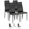 Set De 4 Chaises Salon Chelsea Tapissées Noir, 42 Cm X 51 Cm X 97 Cm -Magasin de meubles de restaurant chaise 10759273