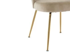 Lot De 2 Chaises En Velours Et Métal Doré - Beige - POLPONA De Pascal MORABITO -Magasin de meubles de restaurant chaise 10761213