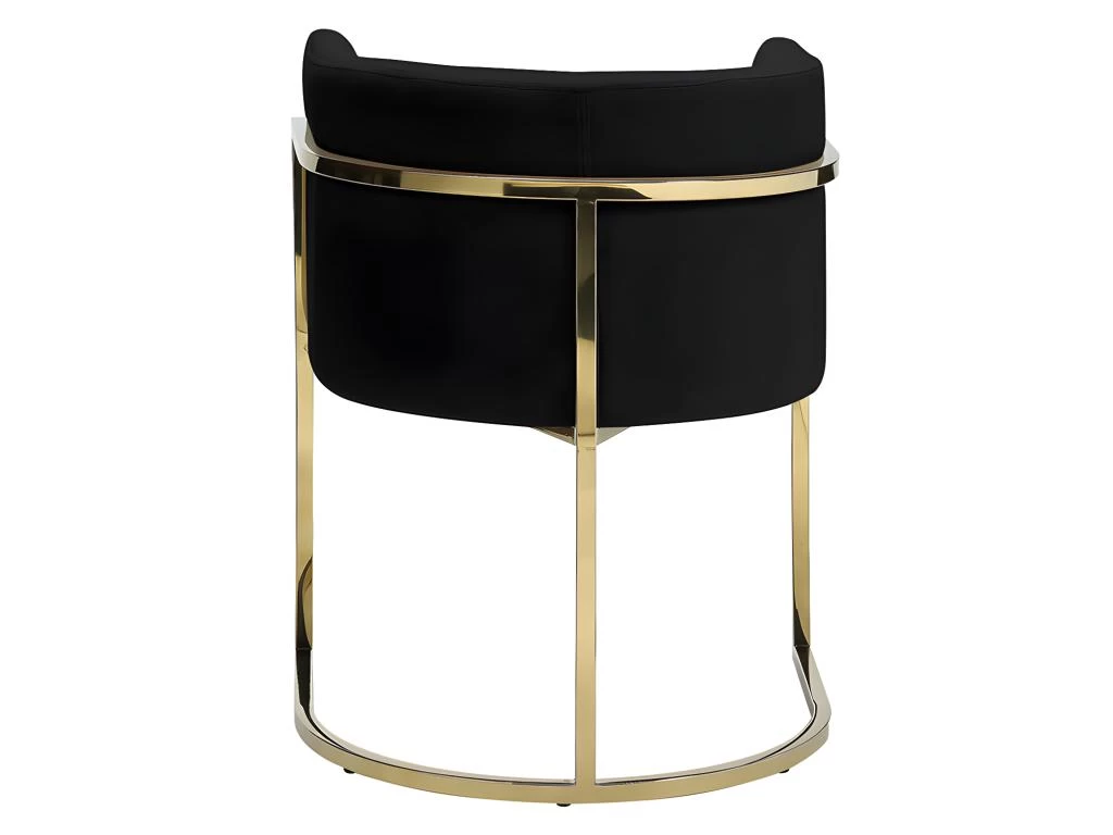 Lot De 6 Chaises Avec Accoudoirs - Velours Et Acier Inoxydable - Noir Et Doré - PERIA De Pascal MORABITO 8 Lot De 6 Chaises Avec Accoudoirs - Velours Et Acier Inoxydable - Noir Et Doré - PERIA De Pascal MORABITO – Image 6