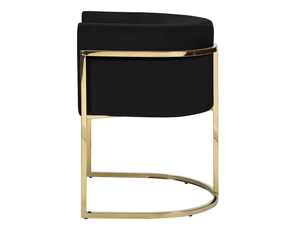 Lot De 6 Chaises Avec Accoudoirs - Velours Et Acier Inoxydable - Noir Et Doré - PERIA De Pascal MORABITO 7 Lot De 6 Chaises Avec Accoudoirs - Velours Et Acier Inoxydable - Noir Et Doré - PERIA De Pascal MORABITO – Image 5