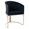 Chaise Avec Accoudoirs En Velours Et Métal - Noir Et Doré - JOSETHE De Pascal MORABITO -Magasin de meubles de restaurant chaise 10855233