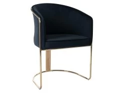 Chaise Avec Accoudoirs En Velours Et Métal - Noir Et Doré - JOSETHE De Pascal MORABITO