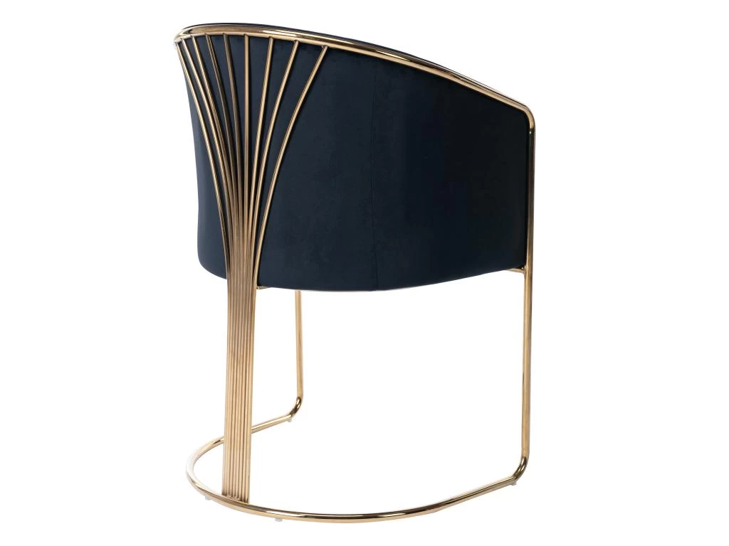 Lot De 6 Chaises Avec Accoudoirs En Velours Et Métal - Noir Et Doré - JOSETHE De Pascal MORABITO 7 Lot De 6 Chaises Avec Accoudoirs En Velours Et Métal - Noir Et Doré - JOSETHE De Pascal MORABITO – Image 5