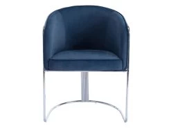 Chaise Avec Accoudoirs En Velours Et Métal - Bleu Et Chromé - JOSETHE De Pascal MORABITO 9 Chaise Avec Accoudoirs En Velours Et Métal - Bleu Et Chromé - JOSETHE De Pascal MORABITO -Magasin de meubles de restaurant chaise 10856531