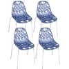KAYELLES Lot 4 Chaises De Cuisine Design IKO (Bleu) 1 KAYELLES Lot 4 Chaises De Cuisine Design IKO (Bleu) -Magasin de meubles de restaurant chaise 11119697