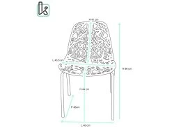 KAYELLES Lot 4 Chaises De Cuisine Design IKO (Bleu) -Magasin de meubles de restaurant chaise 11119703