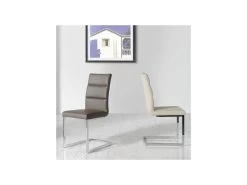 Quatuor De Chaises Eco-cuir Beige - LONI 9 Quatuor De Chaises Eco-cuir Beige - LONI -Magasin de meubles de restaurant chaise 11135987