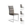 Quatuor De Chaises Eco-cuir Taupe - LONI -Magasin de meubles de restaurant chaise 11137367