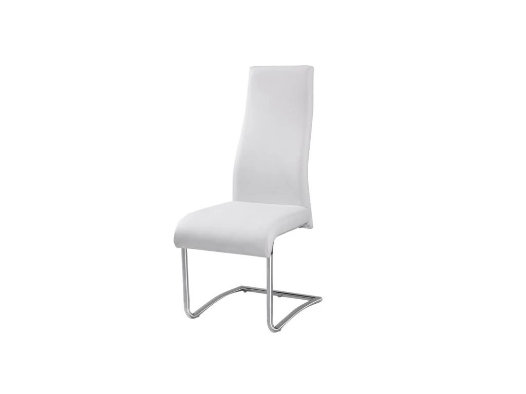 Quatuor De Chaises Simili Cuir Blanc - ROME 4 Quatuor De Chaises Simili Cuir Blanc - ROME – Image 2