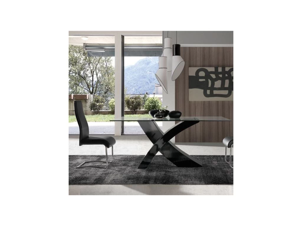 Quatuor De Chaises Simili Cuir Noir - ROME 6 Quatuor De Chaises Simili Cuir Noir - ROME – Image 4