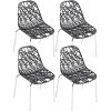KAYELLES Lot 4 Chaises De Cuisine Design IKO (Noir)