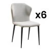 Lot De 6 Chaises En Tissu, Simili Et Métal - Gris Clair Et Beige - KIDANA De Pascal MORABITO -Magasin de meubles de restaurant chaise 11207893