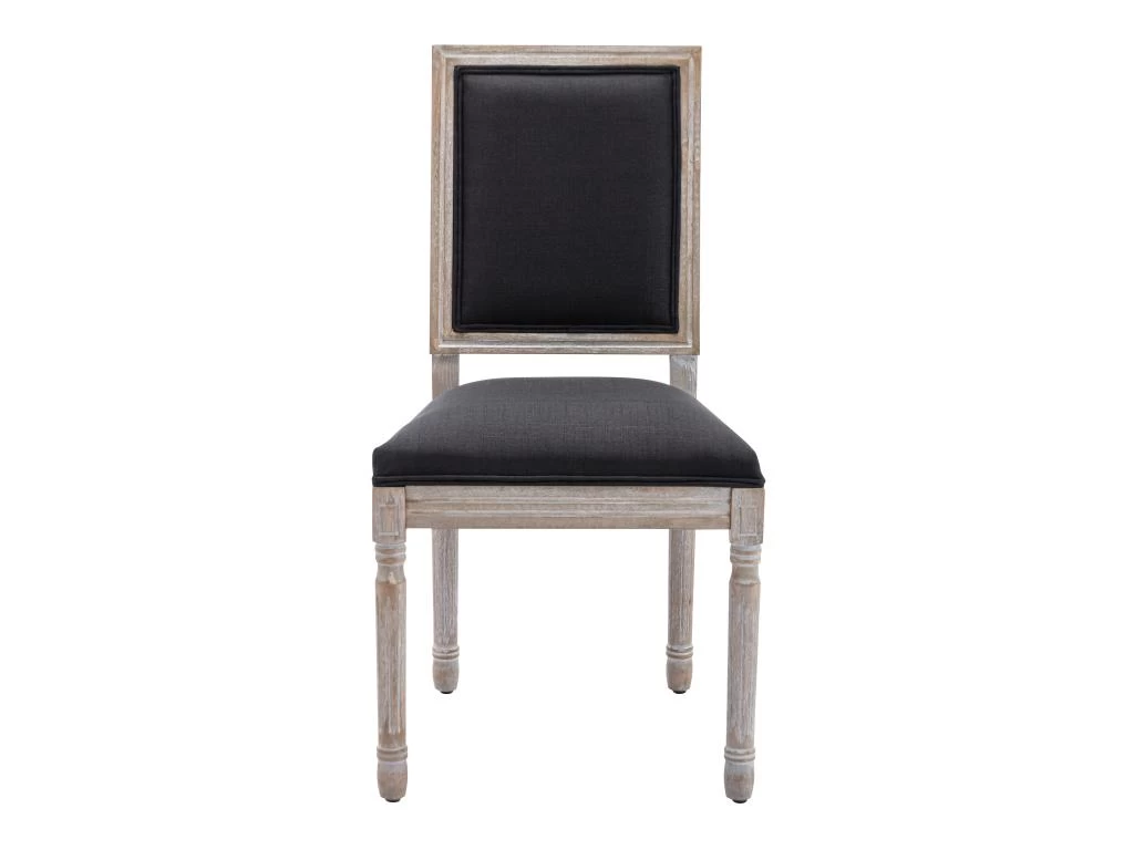 Lot De 6 Chaises En Tissu Et Bois D'hévéa - Noir - AMBOISETTE 5 Lot De 6 Chaises En Tissu Et Bois D'hévéa - Noir - AMBOISETTE – Image 3
