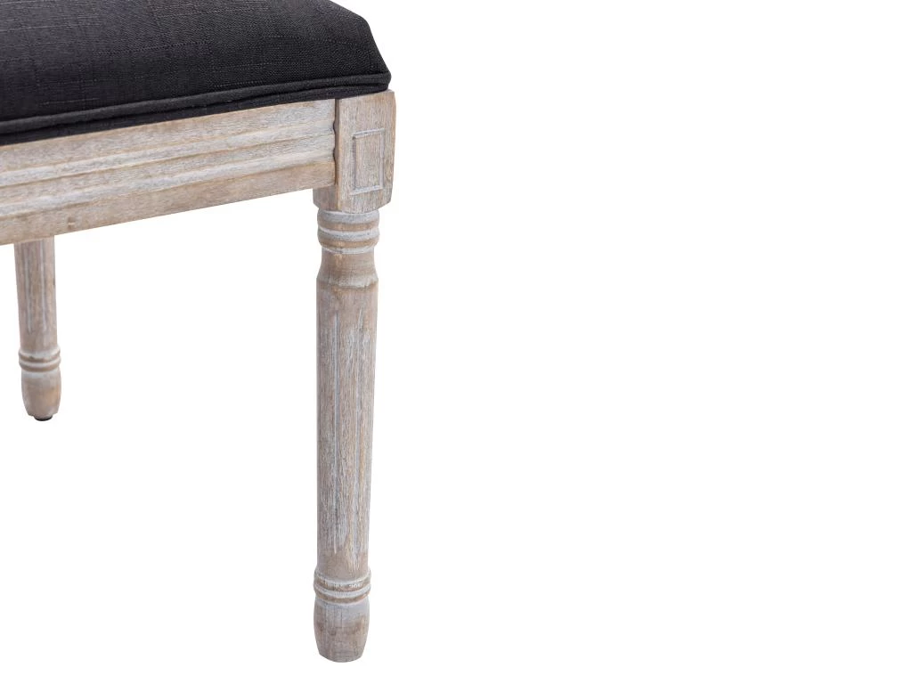 Lot De 6 Chaises En Tissu Et Bois D'hévéa - Noir - AMBOISETTE 10 Lot De 6 Chaises En Tissu Et Bois D'hévéa - Noir - AMBOISETTE – Image 8