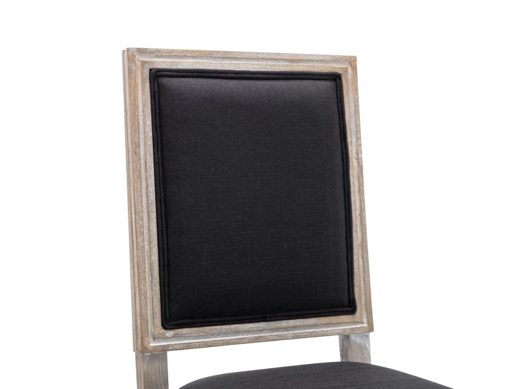 Lot De 6 Chaises En Tissu Et Bois D'hévéa - Noir - AMBOISETTE 8 Lot De 6 Chaises En Tissu Et Bois D'hévéa - Noir - AMBOISETTE – Image 6