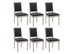 Lot De 6 Chaises En Tissu Et Bois D'hévéa - Noir - AMBOISETTE 21 Lot De 6 Chaises En Tissu Et Bois D'hévéa - Noir - AMBOISETTE -Magasin de meubles de restaurant chaise 11209881