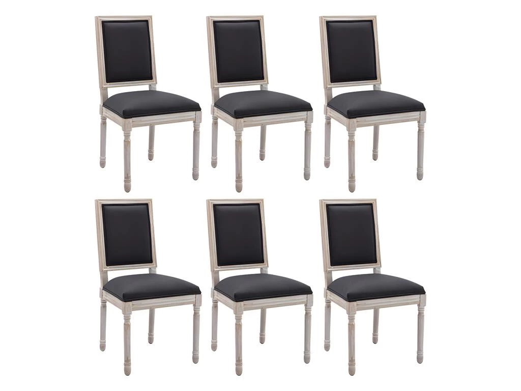 Lot De 6 Chaises En Tissu Et Bois D'hévéa - Noir - AMBOISETTE 12 Lot De 6 Chaises En Tissu Et Bois D'hévéa - Noir - AMBOISETTE – Image 10