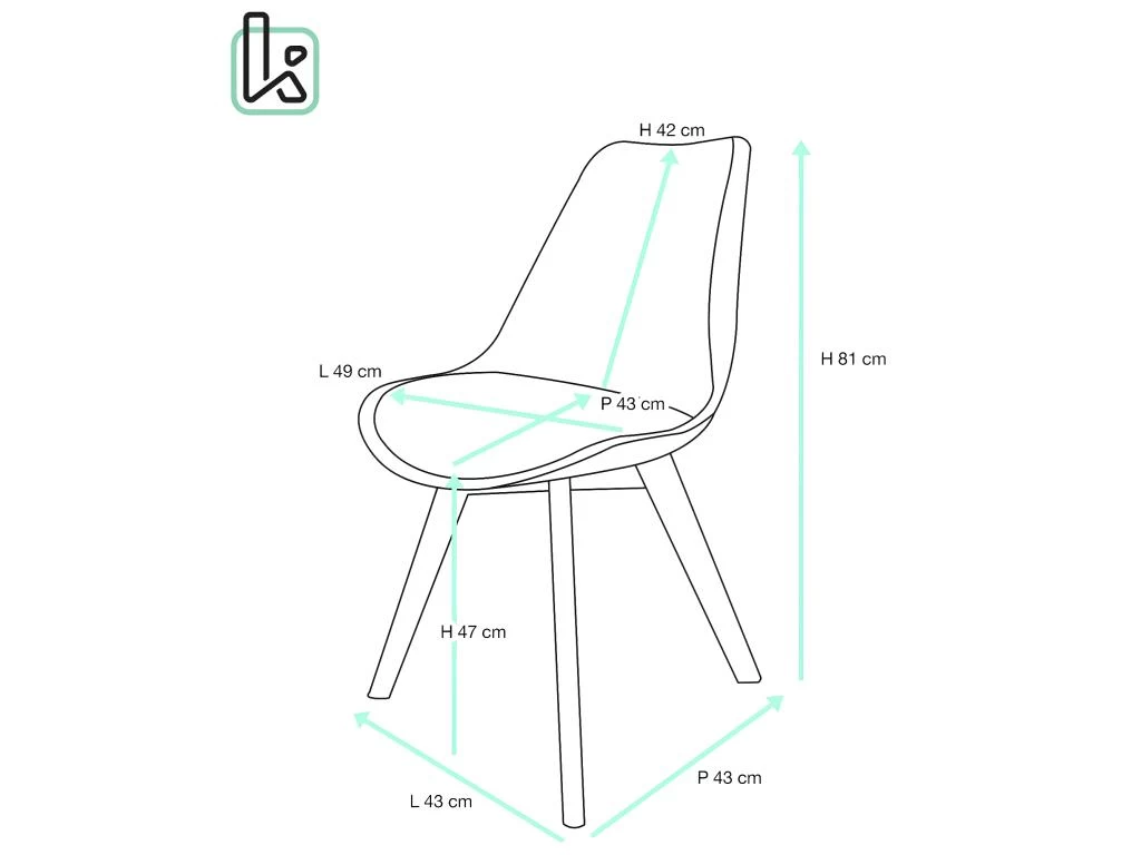 Lot 2 Chaises Scandinaves Coussin Patchwork LAO (Marron) 9 Lot 2 Chaises Scandinaves Coussin Patchwork LAO (Marron) – Image 7