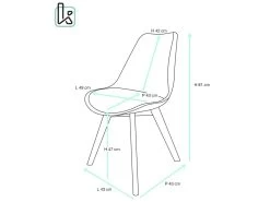 Lot 2 Chaises Scandinaves Coussin Patchwork LAO (Bleu) -Magasin de meubles de restaurant chaise 11226099