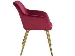Lot De 4 Chaises Pieds Doré Siège De Salon Cuisine Salle à Manger Design élégant Velours Bordeaux 08_0000110 9 Lot De 4 Chaises Pieds Doré Siège De Salon Cuisine Salle à Manger Design élégant Velours Bordeaux 08_0000110 -Magasin de meubles de restaurant chaise 11339821