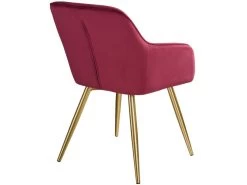 Lot De 4 Chaises Pieds Doré Siège De Salon Cuisine Salle à Manger Design élégant Velours Bordeaux 08_0000110 10 Lot De 4 Chaises Pieds Doré Siège De Salon Cuisine Salle à Manger Design élégant Velours Bordeaux 08_0000110 -Magasin de meubles de restaurant chaise 11339823