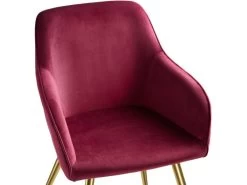 Lot De 4 Chaises Pieds Doré Siège De Salon Cuisine Salle à Manger Design élégant Velours Bordeaux 08_0000110 11 Lot De 4 Chaises Pieds Doré Siège De Salon Cuisine Salle à Manger Design élégant Velours Bordeaux 08_0000110 -Magasin de meubles de restaurant chaise 11339825