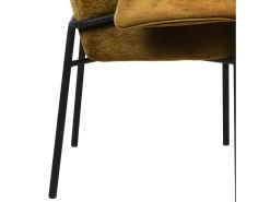 GASPARD - Fauteuil De Table En Tissu Chenillé Moutarde Et Métal Noir 11 GASPARD - Fauteuil De Table En Tissu Chenillé Moutarde Et Métal Noir -Magasin de meubles de restaurant chaise 11575377