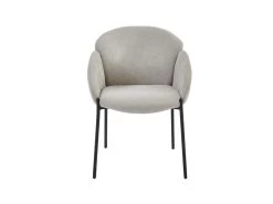 CANDICE - Fauteuil De Table En Tissu Chevrons Coloris Lin, Métal Noir(x2) -Magasin de meubles de restaurant chaise 11575487