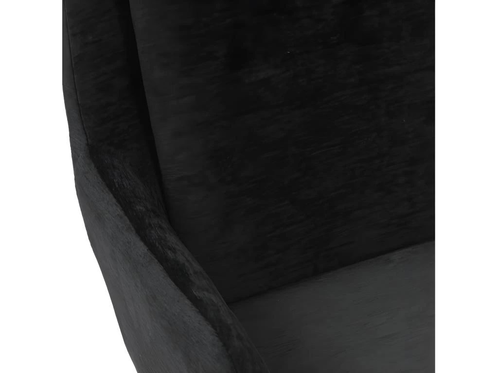 AYDEN - Fauteuil De Table En Tissu Chenillé Noir Et Métal Noir 5 AYDEN - Fauteuil De Table En Tissu Chenillé Noir Et Métal Noir – Image 3