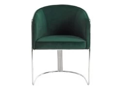 Lot De 2 Chaises Avec Accoudoirs En Velours Et Métal - Vert Et Chromé - JOSETHE De Pascal MORABITO -Magasin de meubles de restaurant chaise 11941677