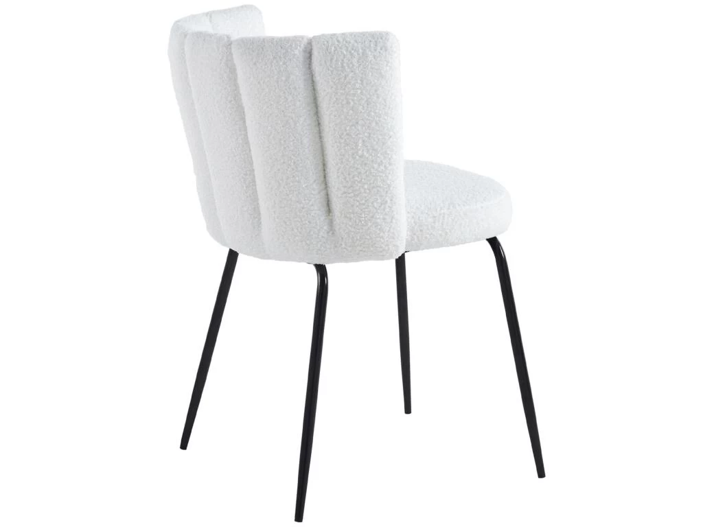 Lot De 4 Chaise De Salle à Manger Rembourrée En Tissu Au Crochet Neige - Longueur 57 X Profondeur 60 X Hauteur 79 Cm 5 Lot De 4 Chaise De Salle à Manger Rembourrée En Tissu Au Crochet Neige - Longueur 57 X Profondeur 60 X Hauteur 79 Cm – Image 3