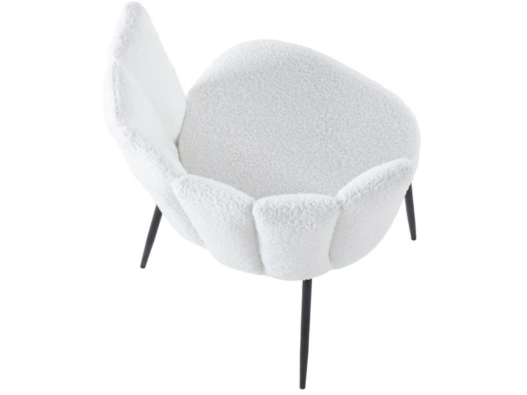 Lot De 4 Chaise De Salle à Manger Rembourrée En Tissu Au Crochet Neige - Longueur 57 X Profondeur 60 X Hauteur 79 Cm 6 Lot De 4 Chaise De Salle à Manger Rembourrée En Tissu Au Crochet Neige - Longueur 57 X Profondeur 60 X Hauteur 79 Cm – Image 4
