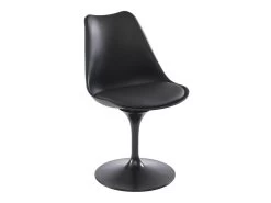 Lot De 2 Chaises En Polypropylène, Simili Et Métal - Noir - XAFY -Magasin de meubles de restaurant chaise 12353235
